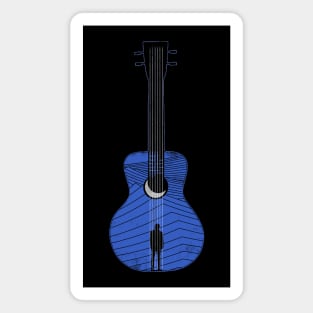 Blues Minimalist Guitar Design with Waves Magnet